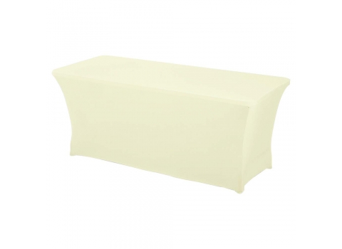 Pack Table buffet plastique + Housse Ivoire   