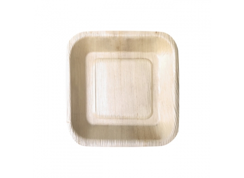 25 assiettes carrées écologiques en palmier 17 x 17 cm (Petite)