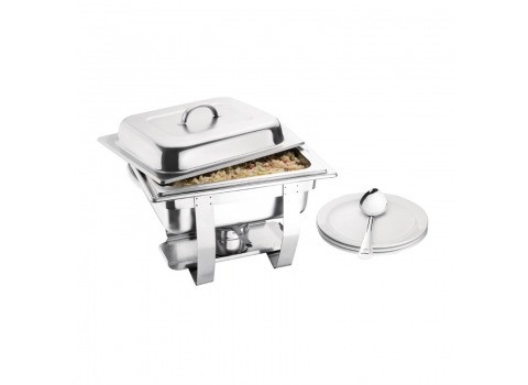 Pack PETIT Chafing Dish + 1 Gel combustible - Capacité Bac : 3,7 litres 