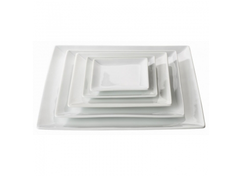 Assiette Carrée en Porcelaine 25 cm (Plat principal)