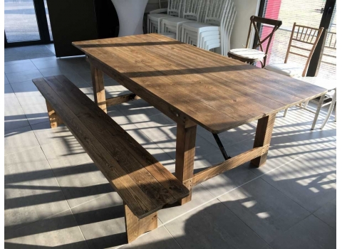 Banc Vintage en Bois 213 x 30 cm - 4 invités 