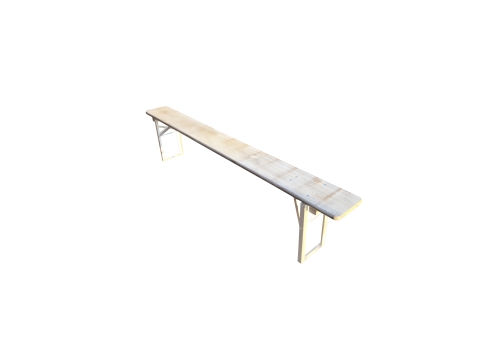 Banc en bois blanc vieilli 220 x 25 cm - 4 invités