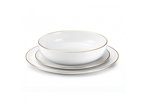 Assiettes Porcelaine de Limoges - Filet Or Ø 27 cm - Plat principal