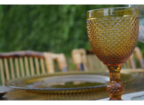 Verres en cristal taillé Ambre 