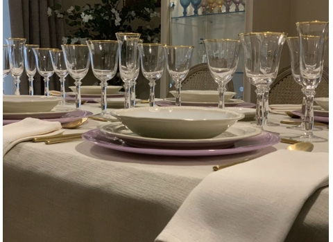 Verre à vin en cristal taillé Filet Or 25 cl