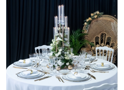 Flûte en cristal taillé Filet Or 19 cl