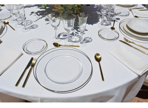 Flûte en cristal taillé Filet Or 19 cl