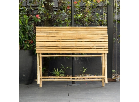 Banc pliant avec dossier en bambou naturel 