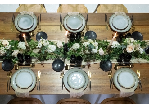 Fourchette de table Noire et Or