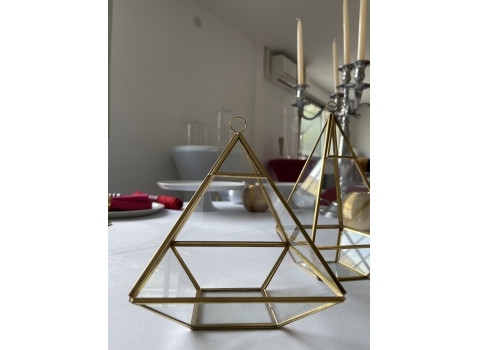 Terrarium doré 16 x 16 cm x Hauteur 20 cm