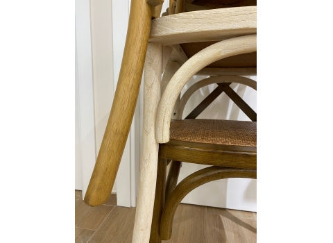 Chaise Bistrot Vintage dos croisé en Bois 