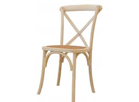 Chaise Bistrot Vintage dos croisé en Bois 