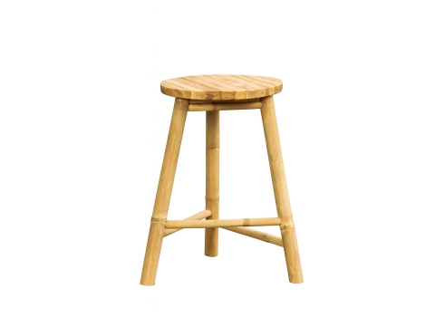 Tabouret trépied en bambou naturel 