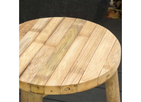 Tabouret trépied en bambou naturel 