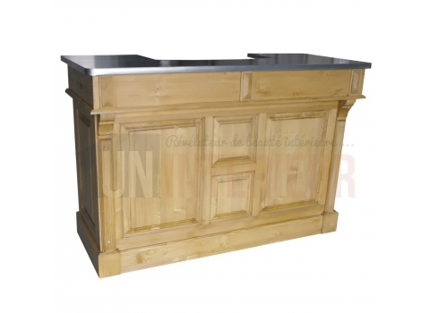 Meuble BAR en Pin Massif et Zinc - 160 cm