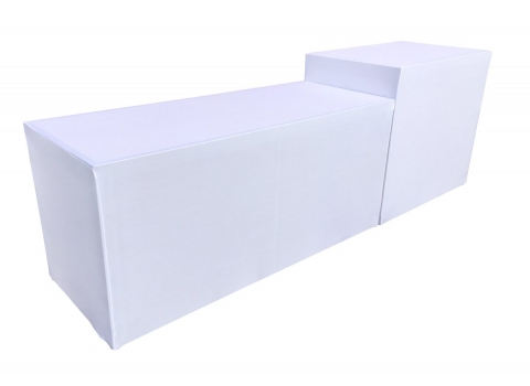 Pack Petit Buffet CUBE 120 x 80 - Haut.110 cm + Housse blanche