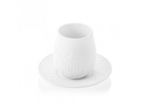 Tasse à café Mozaïk 12 cl Blanche + soucoupe 