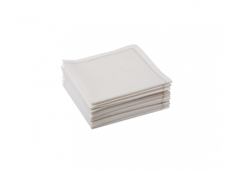 25 Mini serviettes cocktail Blanches-écrues en coton