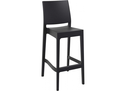 Chaise de Bar NOVA Noire avec dossier 