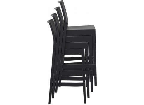 Chaise de Bar NOVA Noire avec dossier 