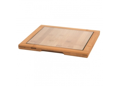 Planche de présentation Bambou Naturel/Verre 25 x 25 cm (Moyenne)