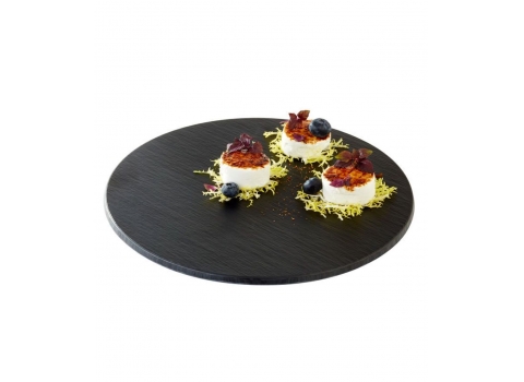 Plateau rond mélaminé aspect ardoise Ø 40 cm