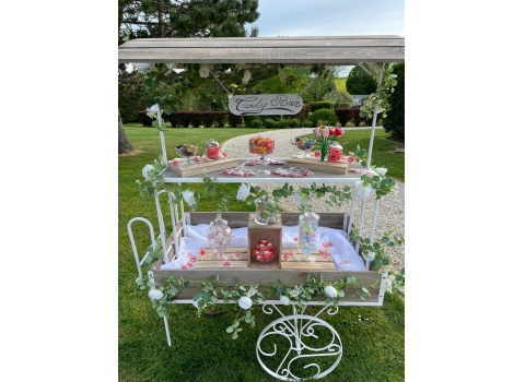 Charrette décoration, Candy Bar : Blanche