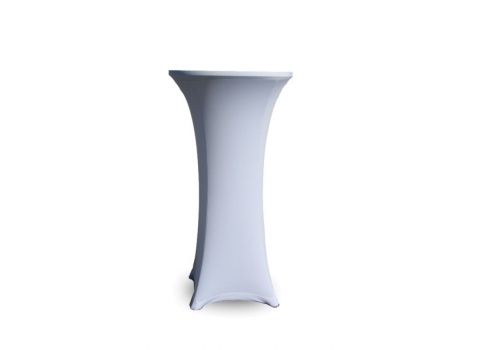 Pack Table Mange-Debout Ø 60 cm + Housse extensible Blanche 