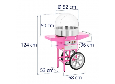 Machine à barbe à papa 52 cm sur Chariot - 1200W