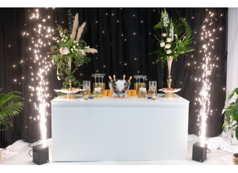 Table Buffet Lackfolie 200x90cm - Blanche
