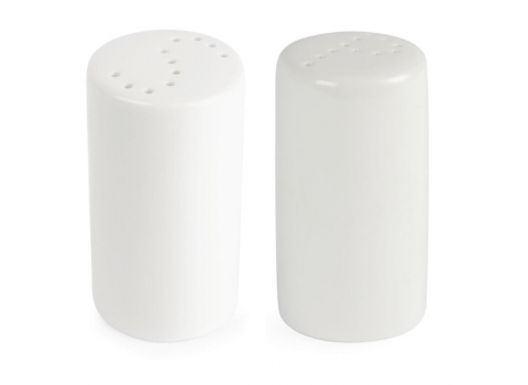 Ensemble sel et poivre en porcelaine blanche (2 pièces)
