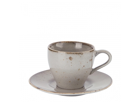 Tasse à café en grès 12 cl + Soucoupe 