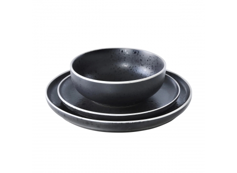 Assiette plate Granit Filet Blanc Ø 21 cm (entrée ou dessert)