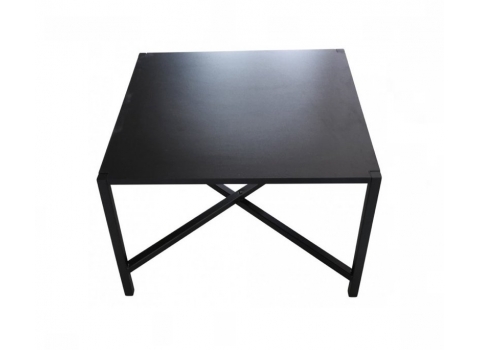 Table Basse Noire en Métal + Plateau en Métal Noir (Hauteur 45 cm)