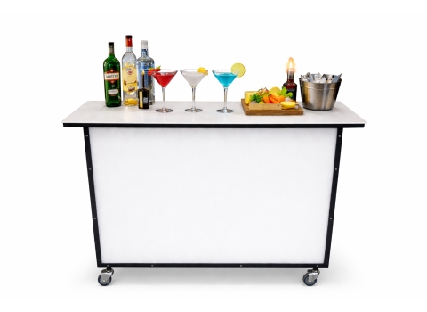 Bar mobile à roulettes pliable