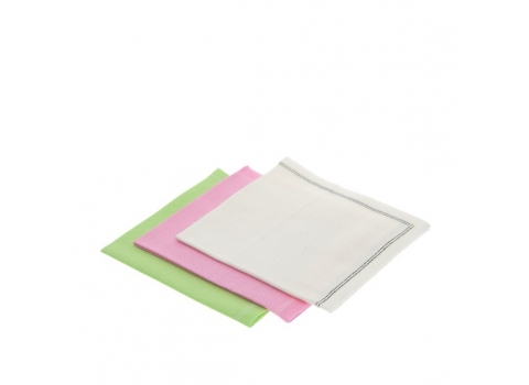 25 Mini serviettes cocktail Roses en coton