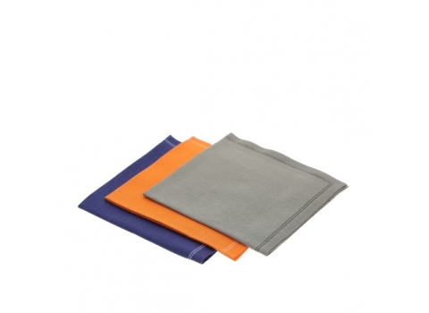 25 Mini serviettes cocktail Bleues en coton
