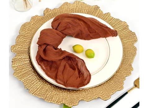 Serviettes de Table en Gaze Etamine 50x50 cm - Terracotta