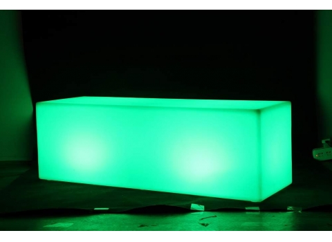 Banc droit lumineux sans fil  120 x 40 x 40 cm