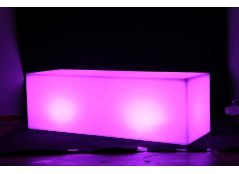 Banc droit lumineux sans fil  120 x 40 x 40 cm