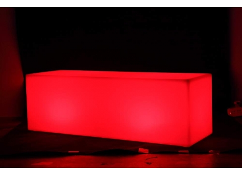 Banc droit lumineux sans fil  120 x 40 x 40 cm