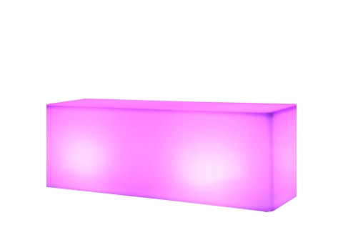 Banc droit lumineux sans fil  120 x 40 x 40 cm