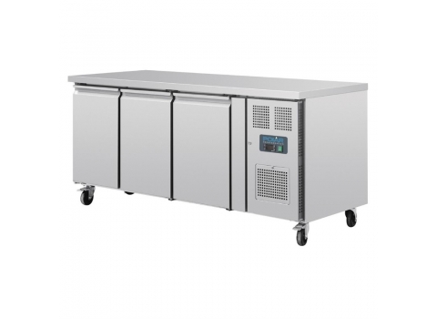 Table réfrigérée positive INOX - 3 portes - Tropicalisé - 350W - 634 litres