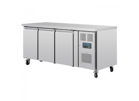 Table réfrigérée positive INOX - 3 portes - Tropicalisé - 350W - 634 litres