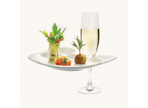 Assiette à cocktail Premium en porcelaine Ivoire 