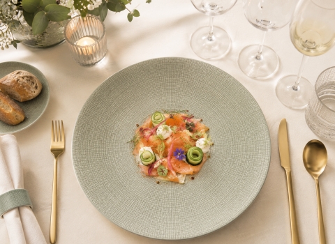 Assiette plate en grès - Degrenne - Vert Jade 31,5cm