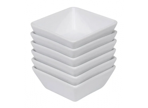 Coupelle blanche en porcelaine : 10 x 10 cm x 4,5(h)