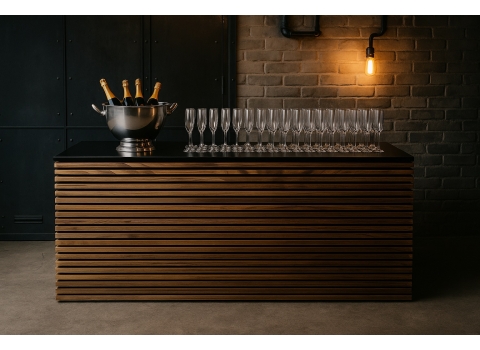 Table Buffet Lattes SCALL Noire 200x90cm 