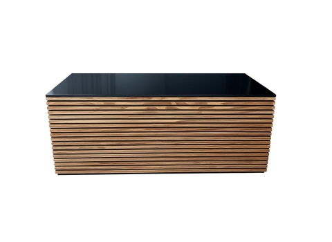 Table Buffet Lattes SCALL Noire 200x90cm 