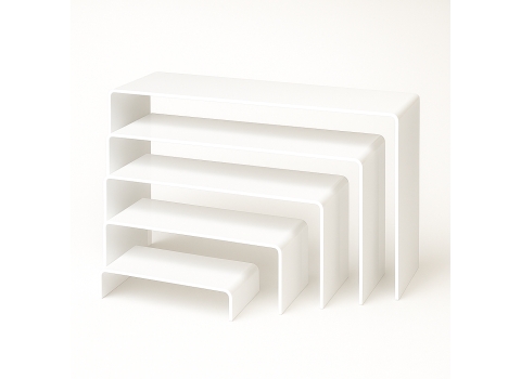 Présentoir 5 étages en Plexi Blanc
